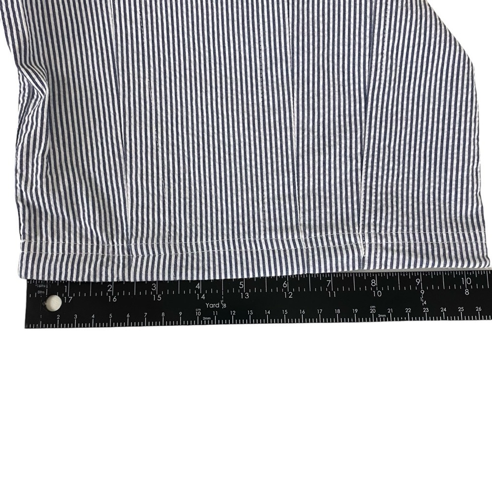 Nylora Womens Baggy Taper Cargo Crop Pants One Size Fits Most Striped Navy White - Picture 11 of 12